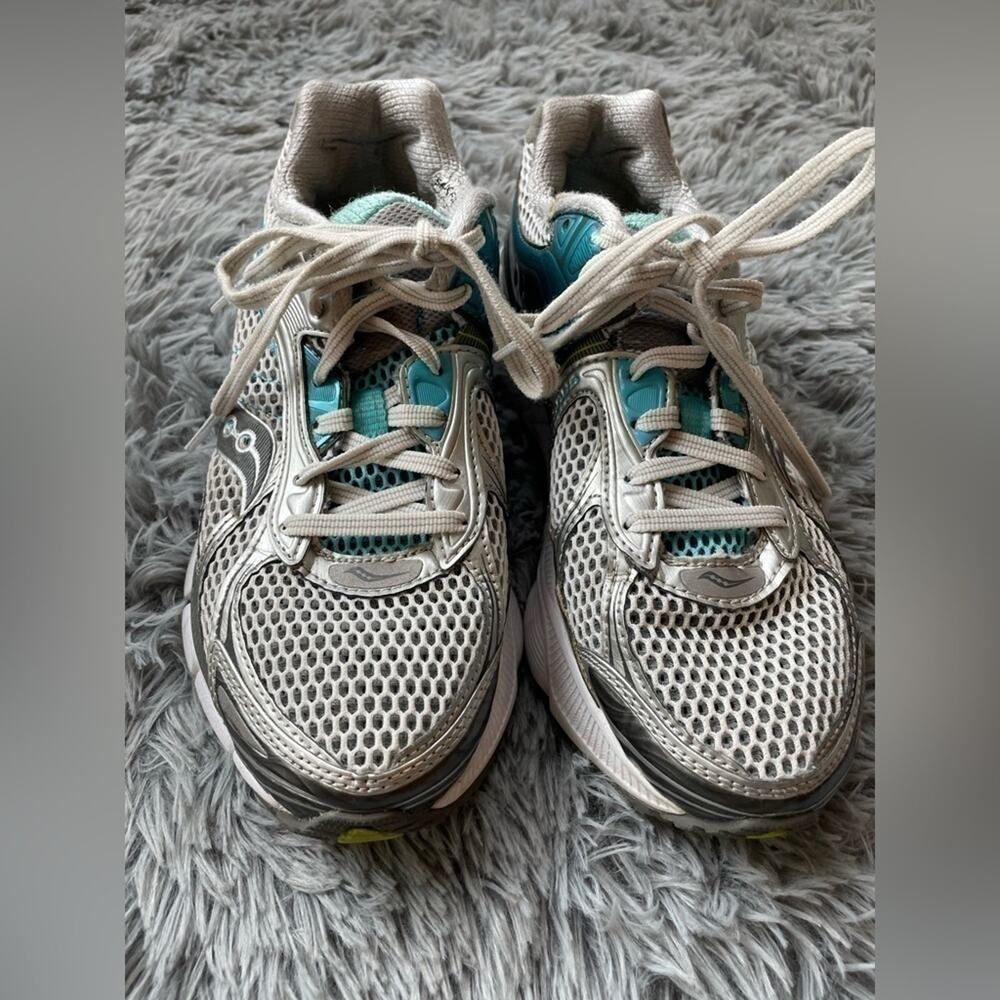 Women’s Saucony Hurricane 14 Silver/Teal Running Shoes Size 7.5 – Used - Picture 2 of 8
